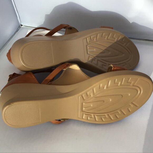 Gladiator Wedge Women's Sandal Brown size 7M - Picture 5 of 5